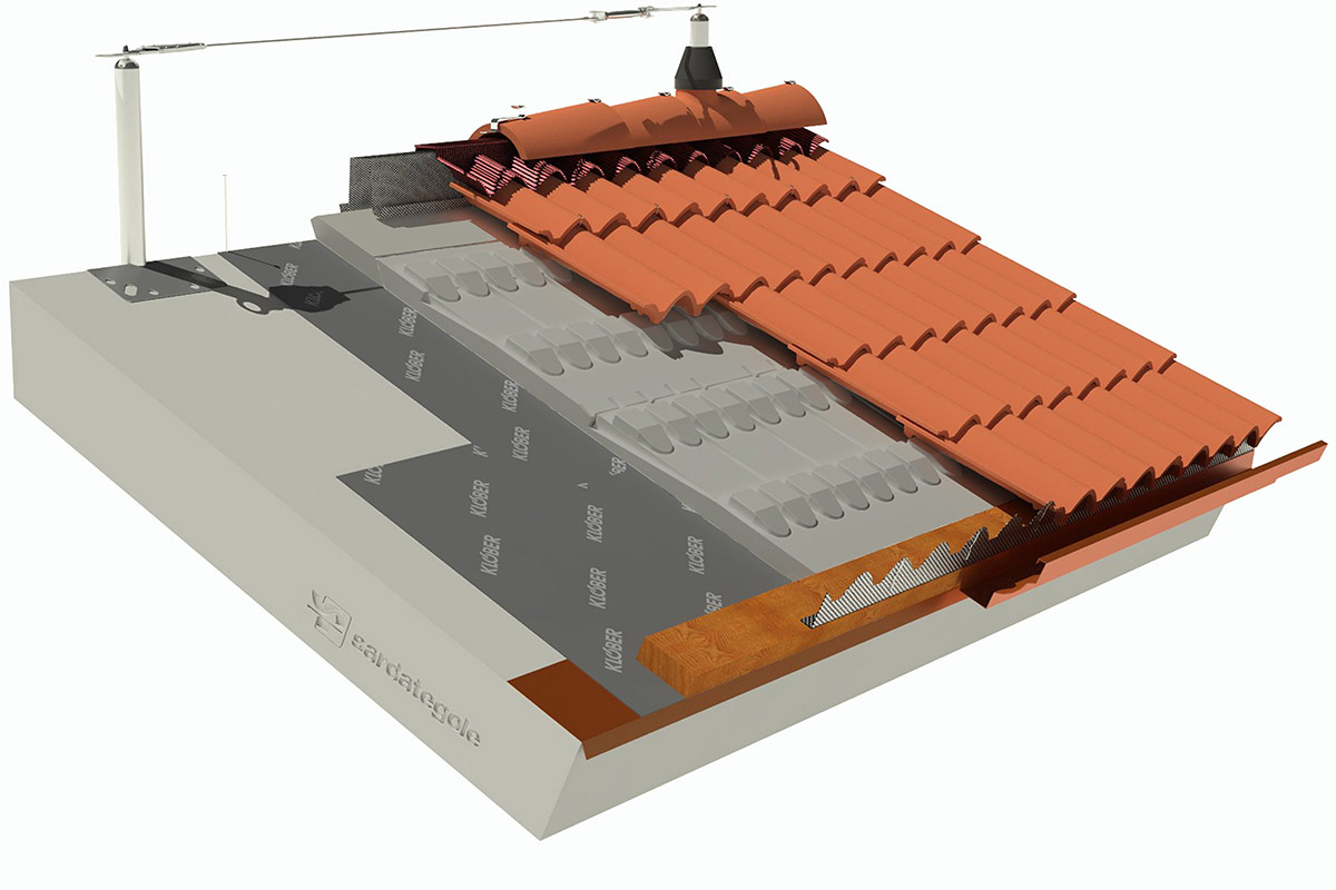 Sistema tetto con solaio in calcestruzzo - Sardategole Libeccio