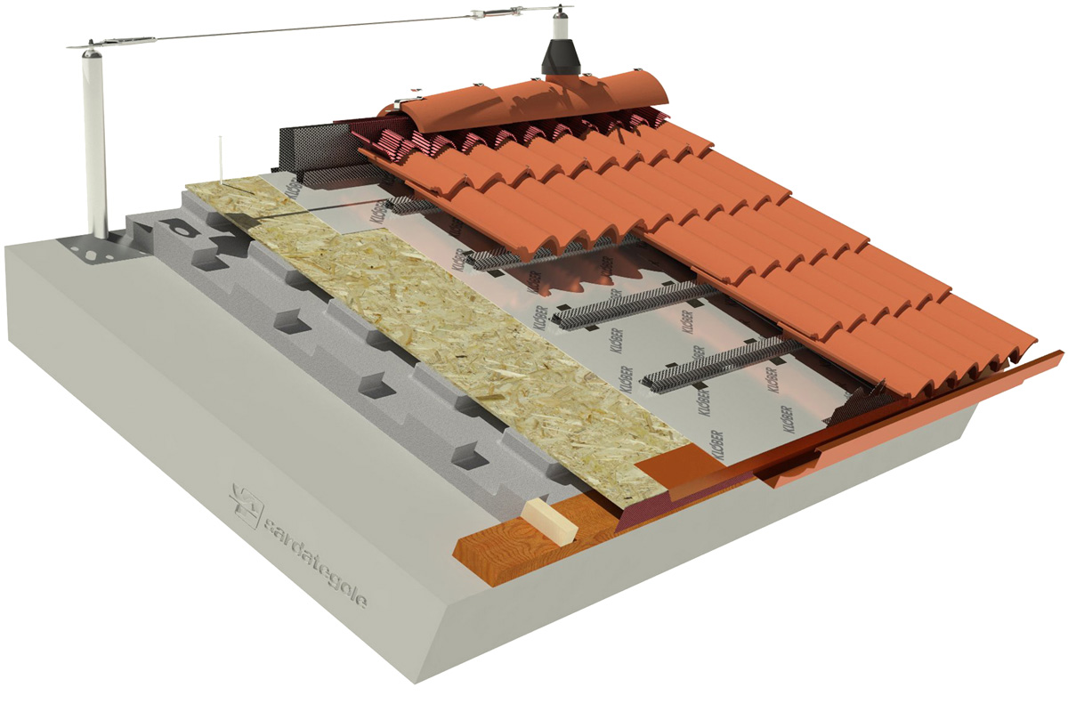 Sistema tetto con solaio in calcestruzzo - Sardategole Ostro